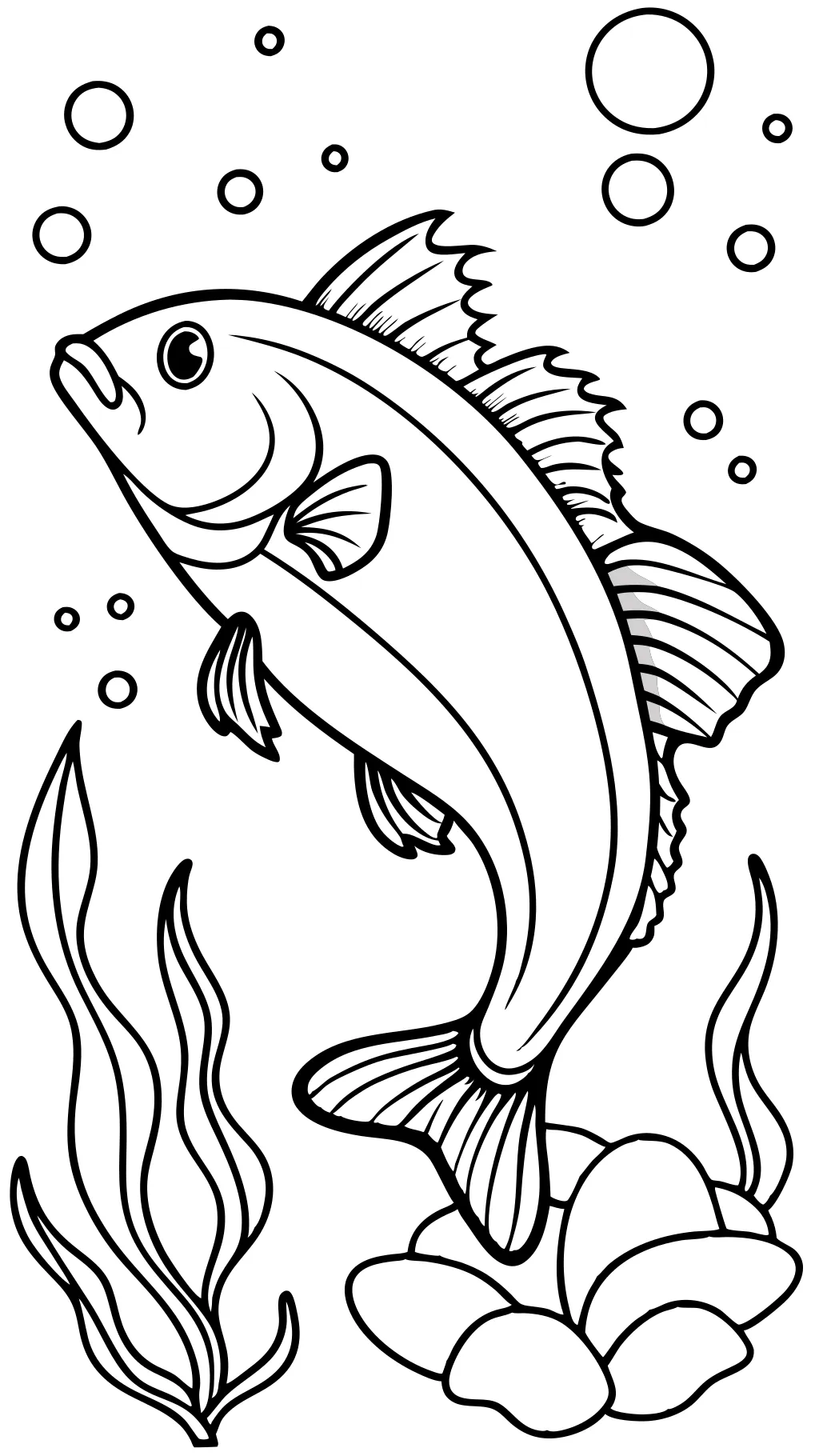 bass fish coloring pages